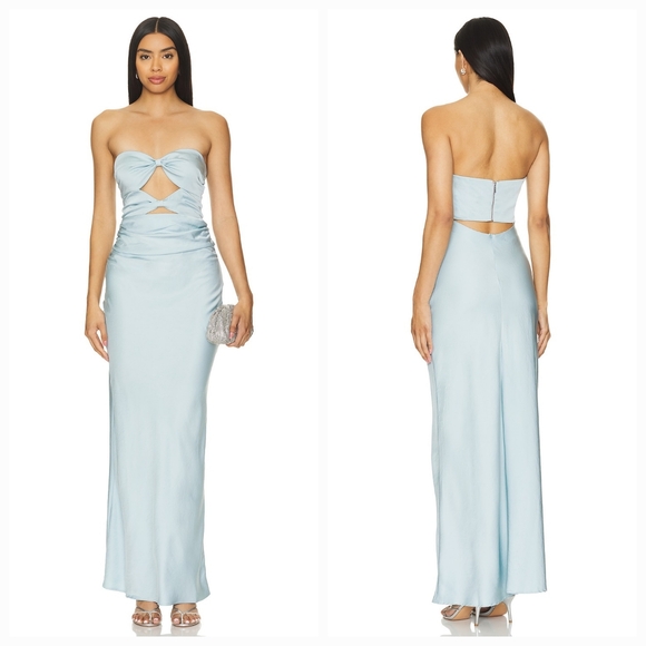 blue and black or white dress Velvi - Sutton Slip Dress - Dusty Blue